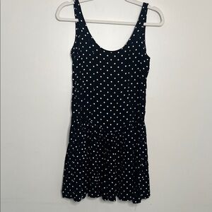 Black Polka Dot Dress Drop Waist Low Back Brandy Melville 2014